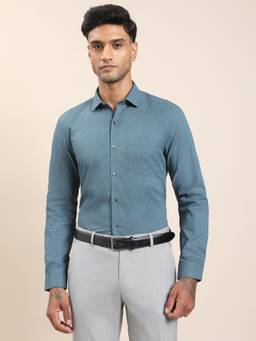 Turtle - Men Blue Printed Formal Shirt
