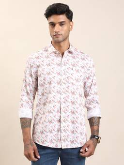 Turtle - Men Pink Floral Casual Shirt