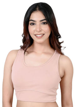 MLADA - Women Active Wear Sports Bra with Full Coverage and Removeable Pads - Peach
