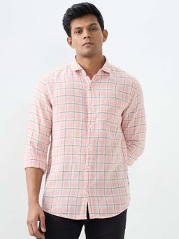 Spykar - Pink Checks Slim Fit Shirt for Men