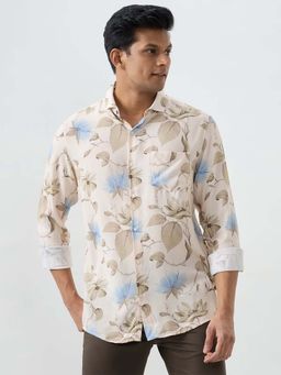 Spykar - Beige Solid Slim Fit Shirt for Men