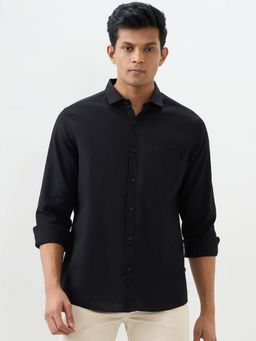 Spykar - Black Solid Slim Fit Shirt for Men