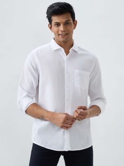 Spykar - White Solid Slim Fit Shirt for Men
