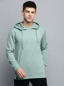 SHOWOFF - Mens Hooded Solid Green Pullover Sweatshirt