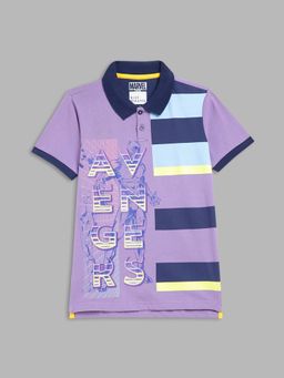 Blue Giraffe - Boys Purple Printed T-Shirt