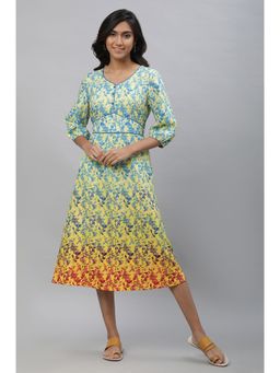 Aurelia - Yellow Floral Printed Dress