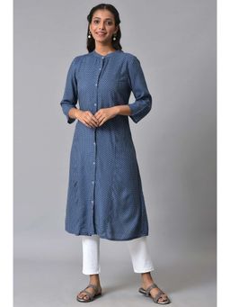 Aurelia - Blue Polka Dots Printed Summer Kurta