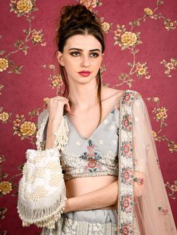 Odette - White Embellished Potli Bag