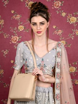Odette - Apricot Solid Handbag
