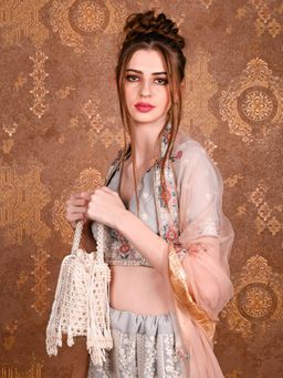 Odette - White Pearl Embellished Potli Bag