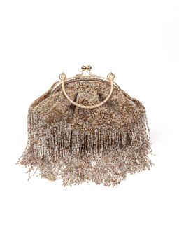 Odette - Stunning Gold and Silver Tassel Clutch