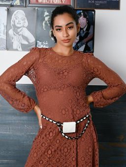 Odette - Black and White Mini Chained Belt Bag