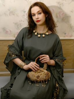 Odette - Golden Embellished Clutch Bag for Women