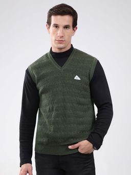 Monte Carlo - Mens V-Neck Sleeveless Sweater - Green