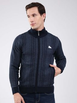 Monte Carlo - Mens Mock Neck Full Sleeve Pullover - Navy Blue