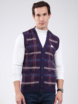 Monte Carlo - Mens V-Neck Sleeveless Cardigan - Purple