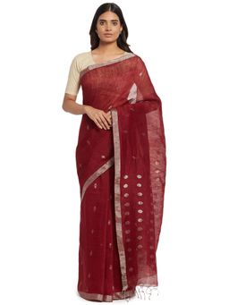 Fabindia - Linen Silk Jamdani Sari without Blouse