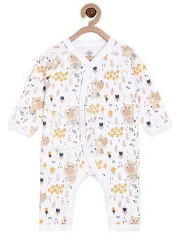 The Mom Store - Bear In The Garden Infant White Bodysuit