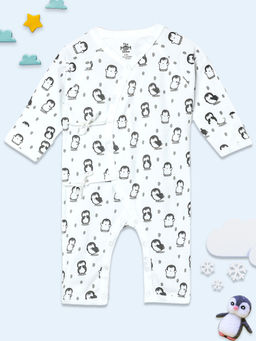 The Mom Store - Play with Penguin Infant White Bodysuit