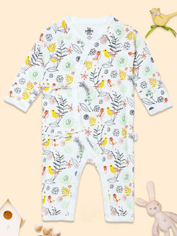The Mom Store - Sparrow in the Garden Infant White Bodysuit