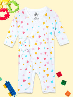The Mom Store - Triangles Infant White Bodysuit