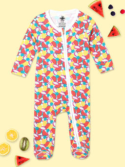 The Mom Store - Fruitilicious Infant Zipper Multi-Color Bodysuit