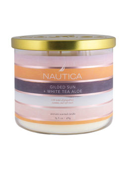 Nautica - Gilded Sun + White Tea Aloe Fragranced Candle 411G