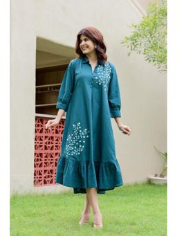 Autumnlane - Esmera Peacock Embroidery Cotton Dress