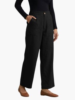 Zuri - The 9 to 9 All-Day Smart Waist Cotton Black Pant