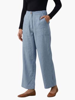 Zuri - The 9 to 9 All-Day Smart Waist Cotton Blue Pant