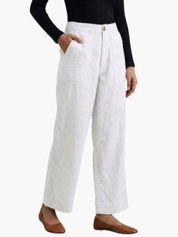 Zuri - The 9 to 9 All-Day Smart Waist Cotton White Pant