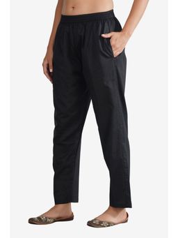 Zuri - All-Day Ease Regular Fit Pure Cotton Mid-rise Black Pant
