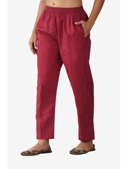 Zuri - All-Day Ease Regular Fit Pure Cotton Mid-rise Red Pant