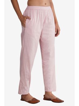 Zuri - All-Day Ease Regular Fit Pure Cotton Mid-rise Pink Pant