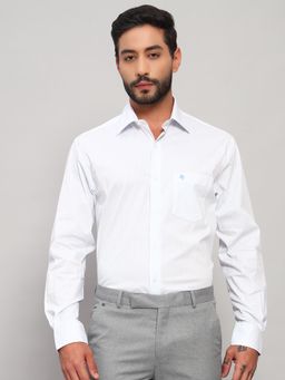 Cantabil - Men Cotton Blue Collar Neck Slim Fit Stripes Shirt