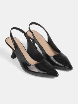 Lemon & Pepper - Women Black Casual Slip On Mules Heels