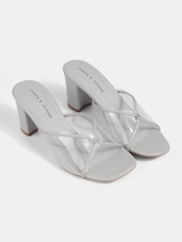 Lemon & Pepper - Women Grey Casual Slip On Sandal Heels