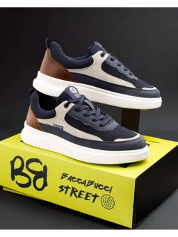Bacca Bucci - Vibe-Step Men Low Top Navy Blue Sneakers