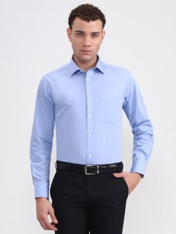 JadeBlue - Men's Blue Solid Formal Shirt