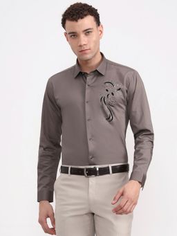 Wyre - Men's Brown Slim Fit Shirt