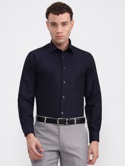 JadeBlue - Men's Navy Blue Printed Formal Shirt