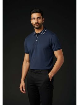 OUTERWORLD - Navy Blue The Riviera Liquid Polo T-Shirt
