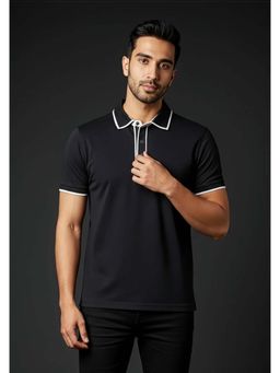 OUTERWORLD - Black The Velvet Hour Liquid Polo T-Shirt