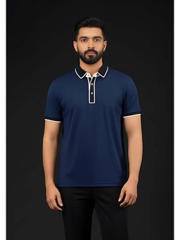 OUTERWORLD - Blue The Velvet Hour Liquid Polo T-Shirt
