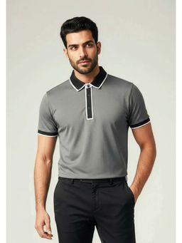 OUTERWORLD - Grey The Velvet Hour Liquid Polo T-Shirt