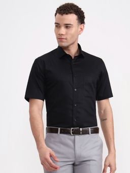 JadeBlue - Men's Black Checked Formal Shirt