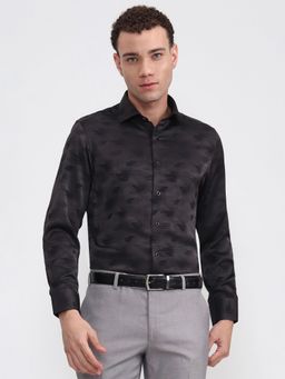 JadeBlue - Super Luxe Grey Printed Formal Shirt