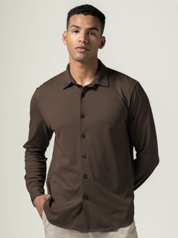 DaMENSCH - Men Brown Long Sleeves Regular Fit Casual Shirt