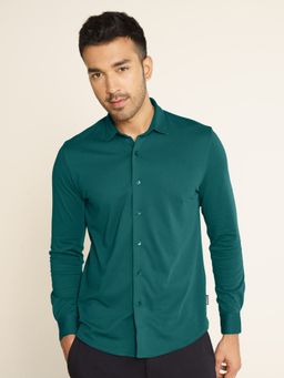 DaMENSCH - Men Teal Long Sleeves Regular Fit Casual Shirt