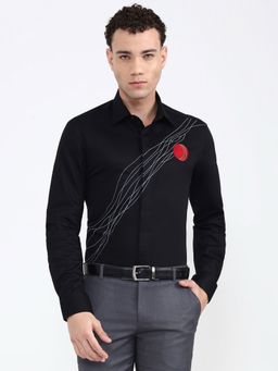JadeBlue - Men's Black Cotton Formal Shirt
